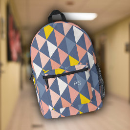 Niedliche Initialen von Girly Pink und Blue Monogr Bedruckter Rucksack