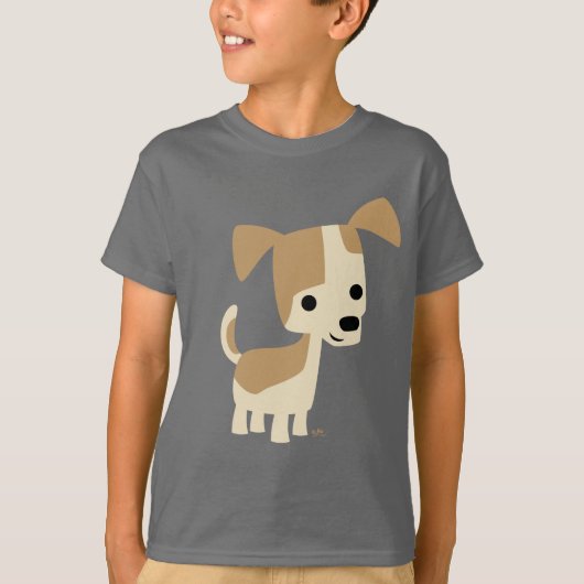 Niedliche inquisitive Cartoon Dog Children T - Shi T-Shirt (Vorderseite)
