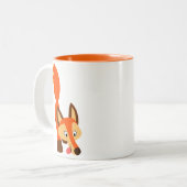 Niedliche inquisitive Cartoon Fox Tasse (Vorderseite Links)