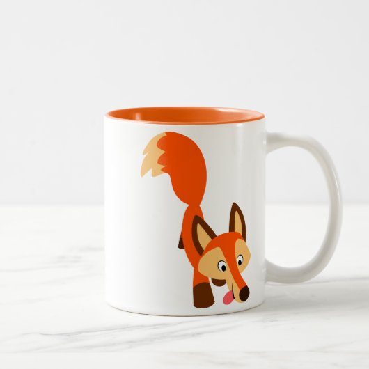 Niedliche inquisitive Cartoon Fox Tasse (Rechts)