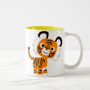 Niedliche inquisitive Cartoon Tiger Tasse