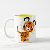 Niedliche inquisitive Cartoon Tiger Tasse (Links)
