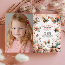 Niedliche Insekten Bugtastic Girl Kinder Foto Gebu Einladung