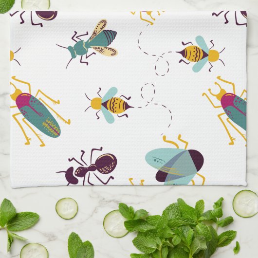 niedliche Insekten Geschirrtuch (Gefaltet)