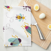 niedliche Insekten Geschirrtuch (Viertel Falte)