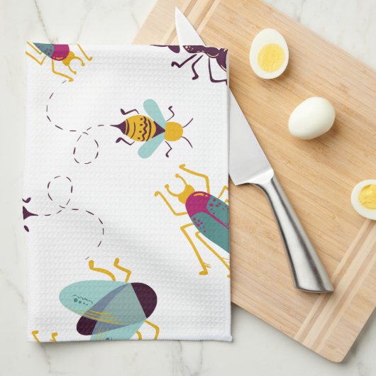 niedliche Insekten Geschirrtuch (Viertel Falte)