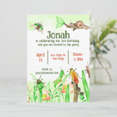 Niedliche Insekten Jungen Geburtstagsfeier Einladung (Stehend Vorderseite)