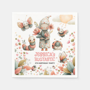 Niedliche Insekten Pastel BUGTASTIC Kindergeburtst Serviette