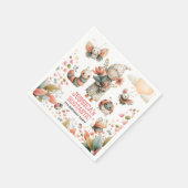 Niedliche Insekten Pastel BUGTASTIC Kindergeburtst Serviette (Ecke)