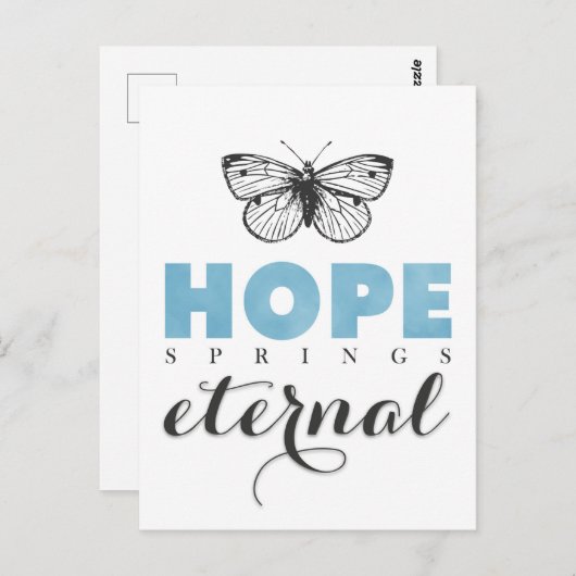 Niedliche Inspiration Hope Springs Ewiger Butterfl Postkarte (Vorne/Hinten)
