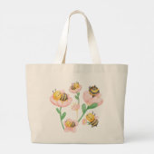 Niedliche Inspirationsbiene Kind - Zurückspulen | Jumbo Stoffbeutel (Rückseite)