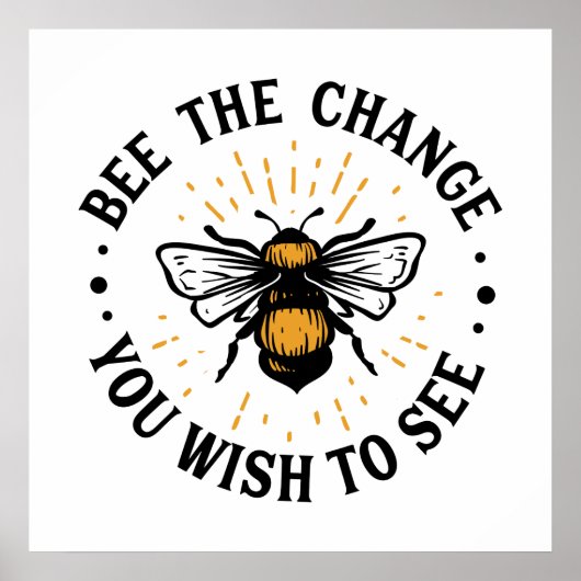 niedliche inspirierende Bienen lieben Wortkunst Poster (Vorne)
