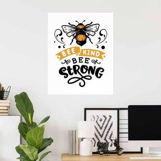 niedliche inspirierende Bienenart Poster (Heimbüro)