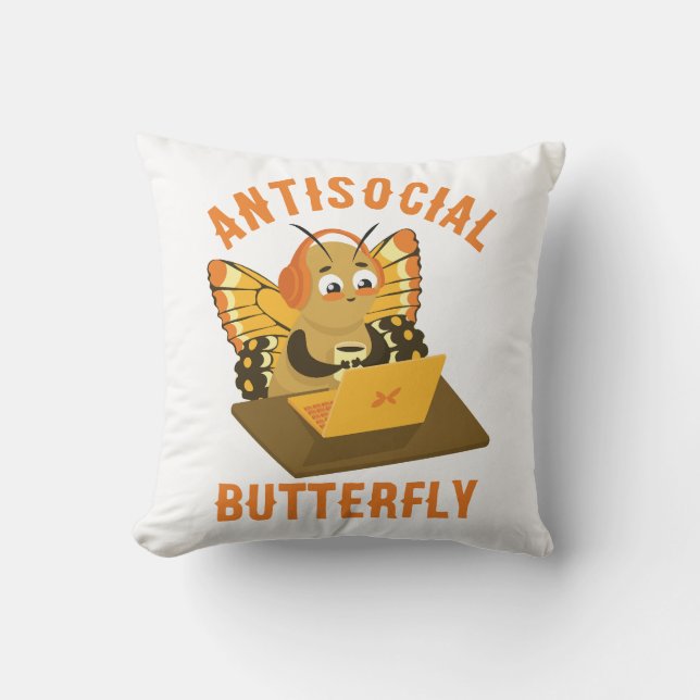 Niedliche Introvertierte ästhetische antisoziale S Kissen (Vorderseite)