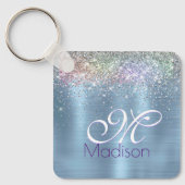 Niedliche iriabile eisblaue Imitate Glitzer Monogr Schlüsselanhänger (Vorderseite)