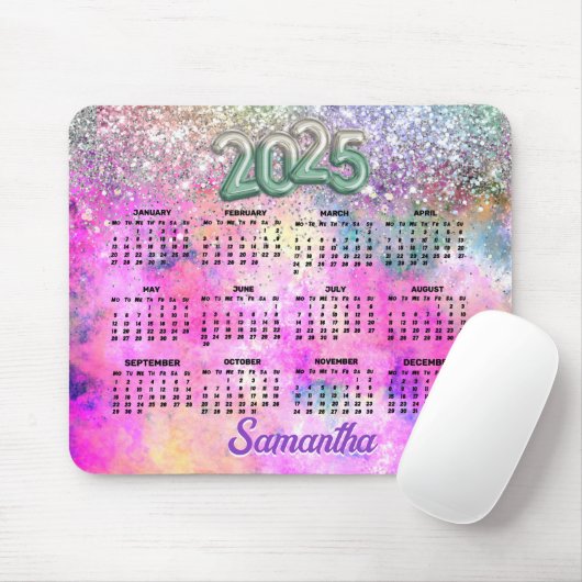 Niedliche iriabile silberne Imitate Glitzer Monogr Mousepad (Mit Mouse)