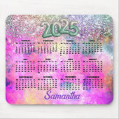 Niedliche iriabile silberne Imitate Glitzer Monogr Mousepad (Vorne)