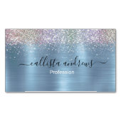 Niedliche iridescalis-blaue Imitate Glitzer Magnetische Visitenkarte (Vorderseite)
