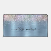 Niedliche iridescalis-blaue Imitate Glitzer Schreibtischunterlage (Vorderseite)