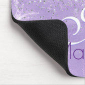 Niedliche iridescen lila lila Imitat Glitzer Monog Mousepad (Ecke)
