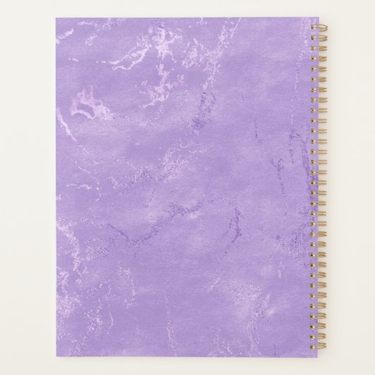 Niedliche iridescen lila lila Imitat Glitzer Monog Planer (Rückseite)