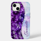 Niedliche Iridescent Lila Mermaid Imitate Glitzer Case-Mate iPhone Hülle (Rückseite)