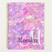 Niedliche Iridescent Unicorn Ombre Glitzer Monogra Planer (Vorderseite)