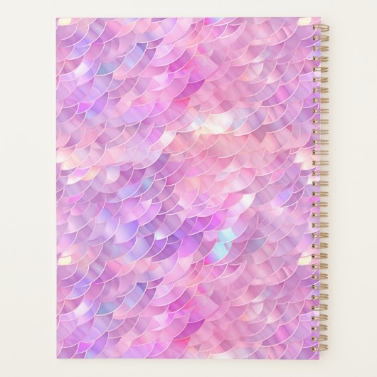 Niedliche Iridescent Unicorn Ombre Glitzer Monogra Planer (Rückseite)