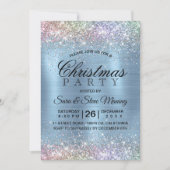 Niedliche iridescicerese blaue Imitate Glitzer Wei Einladung (Vorderseite)