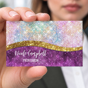 Niedliche iridestische Fuchsia-Imitate Glitzer Mon Magnetische Visitenkarte
