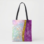 Niedliche iridestische Fuchsia-Imitate Glitzer Mon Tasche (Vorderseite)