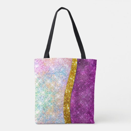 Niedliche iridestische Fuchsia-Imitate Glitzer Mon Tasche (Rückseite)