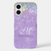 Niedliche Irideszierende lila lila Imitat Glitzer  Case-Mate iPhone Hülle (Rückseite)
