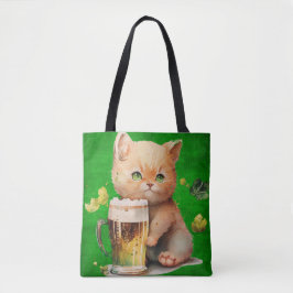 NIEDLICHE IRISCHE ORANGE TABBY KÜCHE MIT TASSE BIE TASCHE