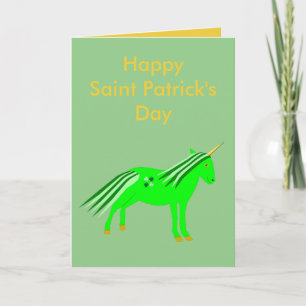 Niedliche Irish Green und Gold Unicorn Custom Karte