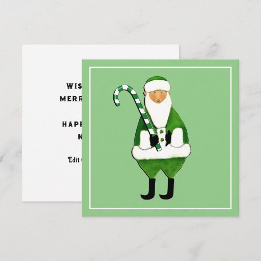 Niedliche Irish Santa Claus Weihnachtskarten Karte (Vorne/Hinten)