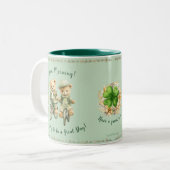 Niedliche Irish Teddy Bären Tasse Bikes - Großer T (Vorderseite Links)