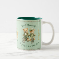 Niedliche Irish Teddy Bären Tasse Bikes - Großer T