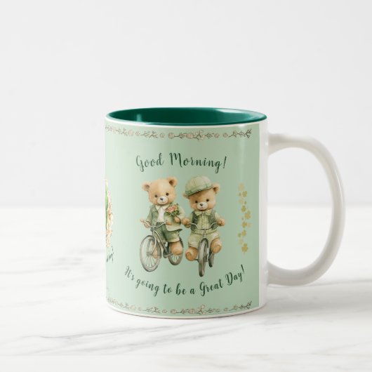 Niedliche Irish Teddy Bären Tasse Bikes - Großer T (Rechts)