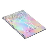 Niedliche irisierende Einhorn-Imitate Glitzer-Mono Notizblock (Rechte Seite)