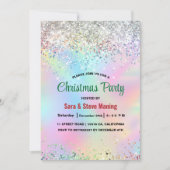 Niedliche irisierende einhornige Imitate Glitzer W Einladung (Vorderseite)