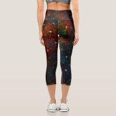 Niedliche irisierende farbige Imitat Glitzer Monog Capri Leggings (Rückseite)