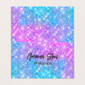 Niedliche irisierende farbige Imitat Glitzer Monog Visitenkarten (Außenseite Aufgefaltet)