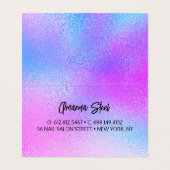 Niedliche irisierende farbige Imitat Glitzer Monog Visitenkarten (Innenseite Aufgefaltet)