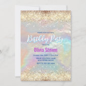 Niedliche irisierende Imitate Gold Glitzer Einladung (Vorderseite)