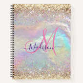 Niedliche irisierende Imitate Gold Glitzer Monogra Notizblock (Vorderseite)