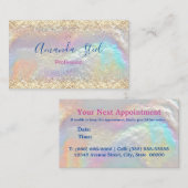 Niedliche irisierende Imitate Gold Glitzer Terminkarte (Vorne/Hinten)