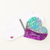 Niedliche irisierende lila aquamarine Imitat Glitz Notizblock (Innenseite)