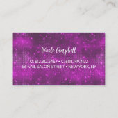 Niedliche irisierende lila aquamarine Imitat Glitz Visitenkarte (Rückseite)
