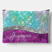 Niedliche irisierende lila aquamarine Imitat Glitz Zubehörtasche (Vorderseite)